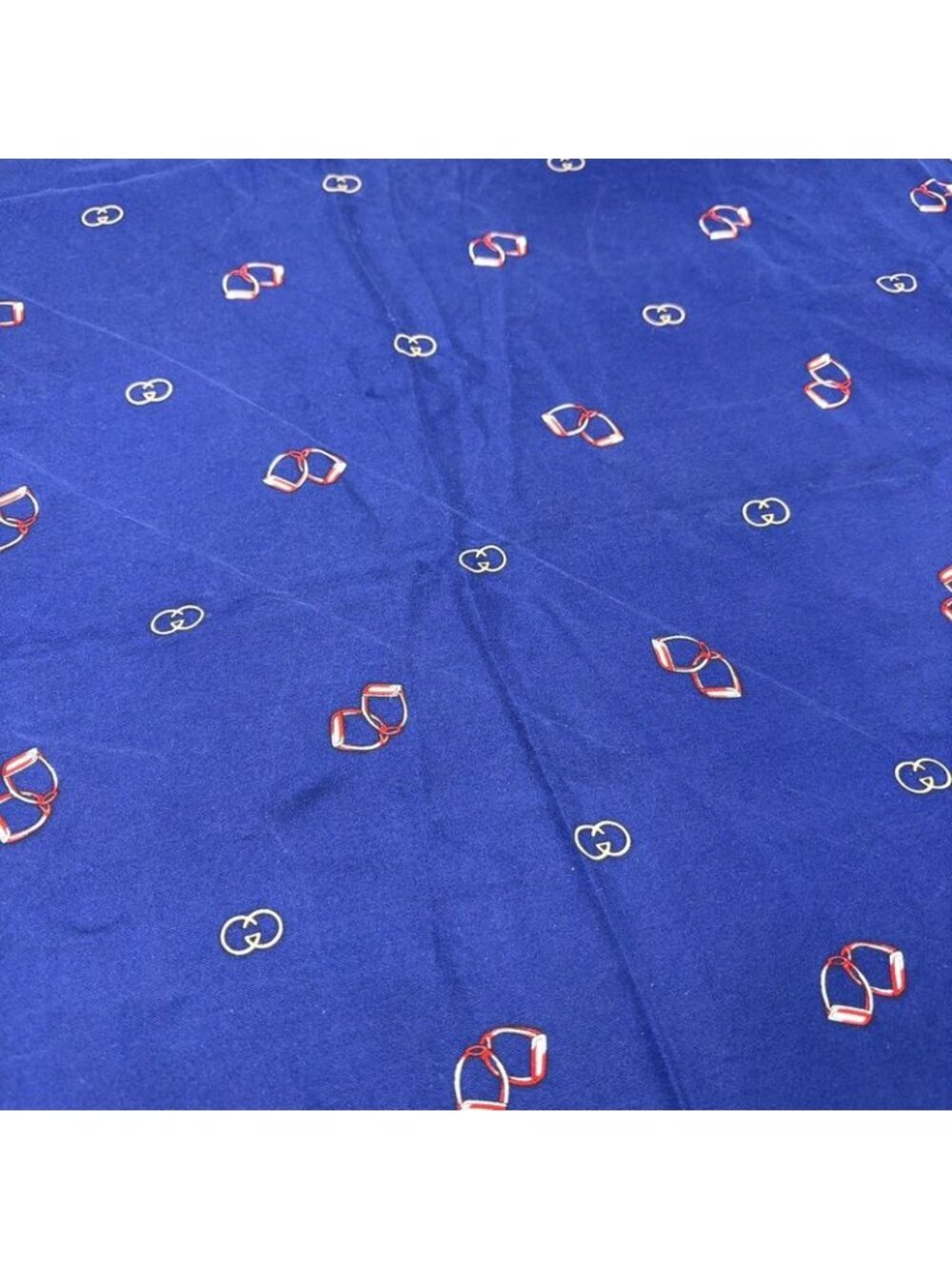 ★SOLD★ Gucci Collection Line Silk Navy Scarf - Picture 6 of 10